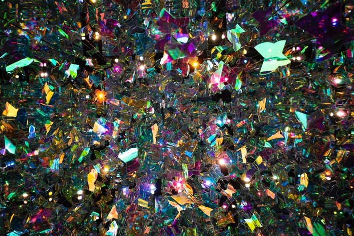 multi coloured tinsel